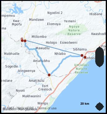 Distance From Mtunzini South Africa To Eshowe South Africa 