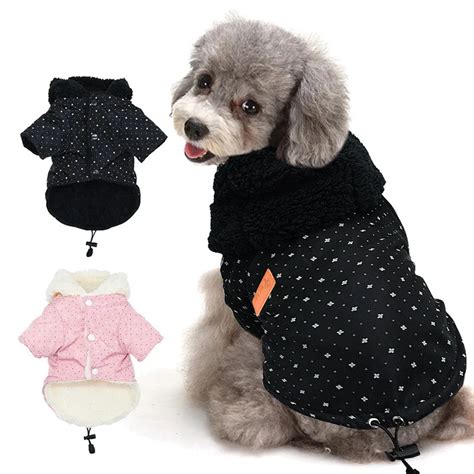 Dog Clothes Thickening Autumn Winter Warm Small Dog Coat Jacket Hooded
