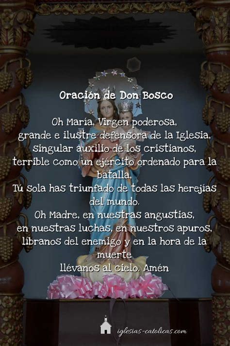 Oración De Don Bosco A María Auxiliadora Iglesias Católicas