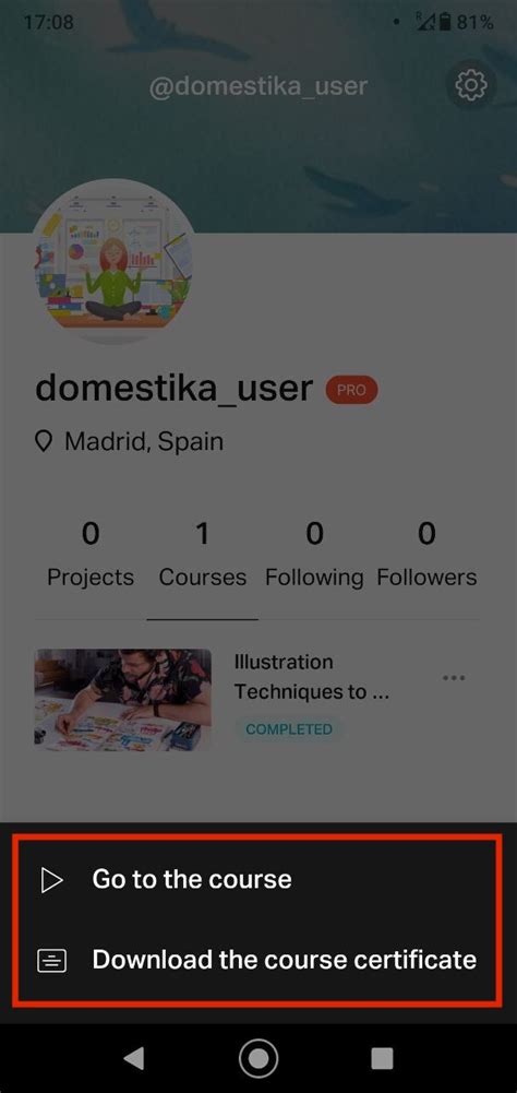 Where Do I Download The Certificate Of My Course Domestika