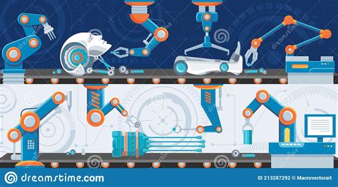 Industrial Automation Horizontal Banners Stock Vector Illustration Of