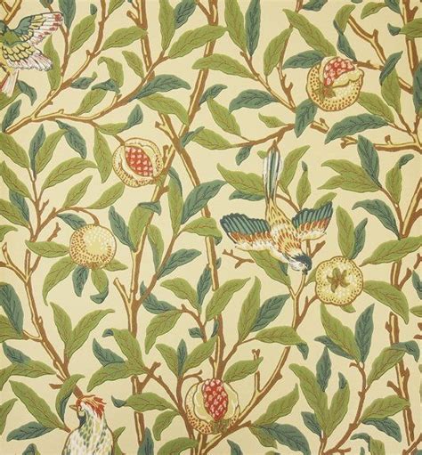 Cream Bird And Pomegranate Wallpaper William Morris William Morris