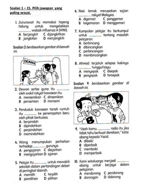 2 latihan penulisan bahagian a bm tahun5 sjkc. Soalan Pemahaman Bahasa Melayu Tahun 3 | Malay language ...