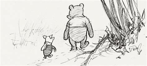 Signed Art Sketch Of Winnie The Pooh And Christopher Robin