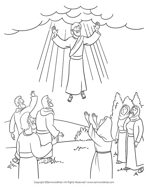 Ascension Coloring Pages Of Jesus