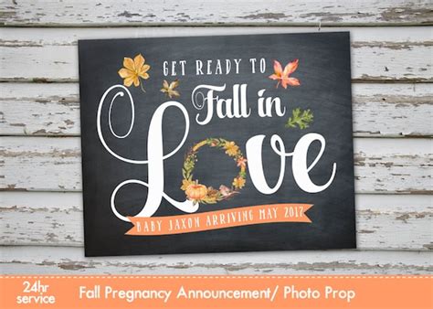 Fall Pregnancy Announcement Chalkboard Poster Fall Pregnancy Reveal