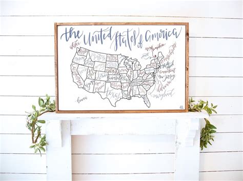 Printable Usa Map Instant Download Map Usa Art Travel Map Etsy