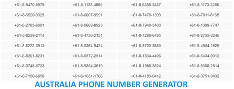 Australia Phone Number Generator