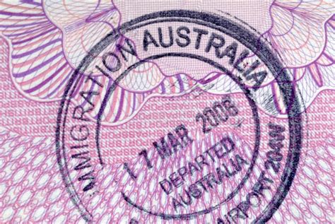 Australia Immigration Departure Passport Stamp Stock Image Image Of Leaving Travel 51209429
