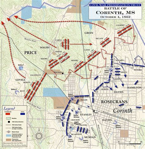 Battle Of Corinth American Civil War 3 4 October 1862 925 X 958
