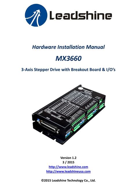 Leadshine Mx3660 Dc Drive Hardware Installation Manual Manualslib