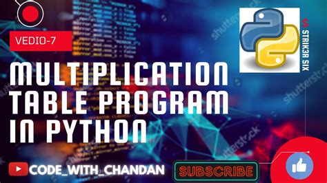 Multiplication Table In Python Table In Python Python Programming To