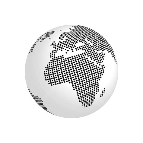 3d Globe With Africaeurope Map Isolated On White Vector Global Grey