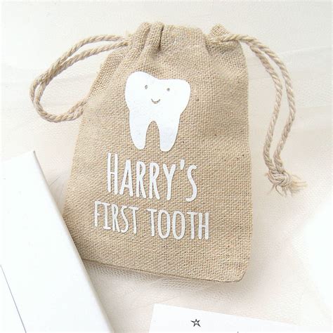 Parents Keepsake Personalised First Tooth Keepsake Bag By The