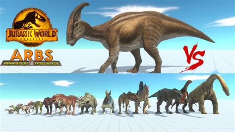 Jwd Parasaurolophus Vs All Units Dinosaurs Animal Revolt Battle