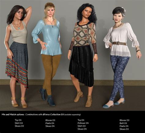 Dforce Collection 04 Casual Outfit For Genesis 8 Females 3d