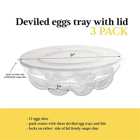 3pk Devil Egg Trays With Lid For Party Deviled Egg Containers