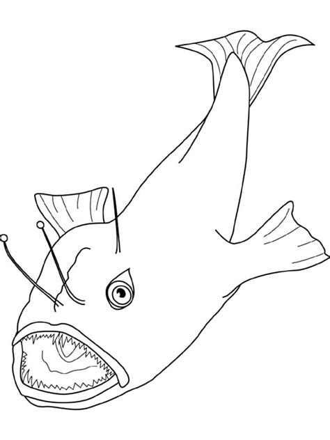 Print or download angler fish. Angler Fish Catching Prey Coloring Pages : Best Place to Color