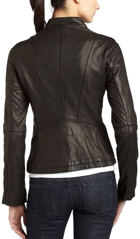 stylish slim fitted women black leather jacket on storenvy