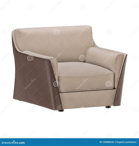 One Armchair Fabric On A White Background 3d Stock Illustration