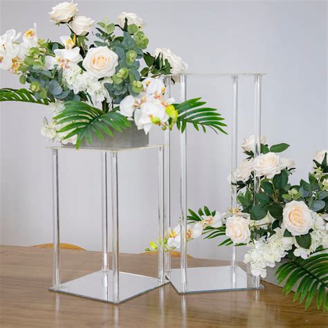 Acrylic Floor Vase Flower Stand Wedding Columns Tableclothsfactory