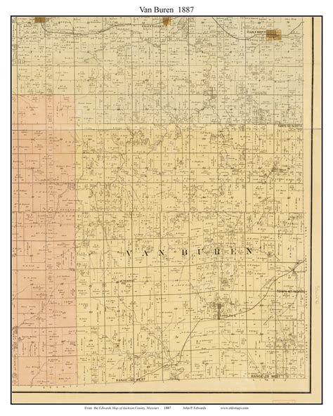 Van Buren Lone Jack Missouri 1887 Old Town Map Custom Print Jackson