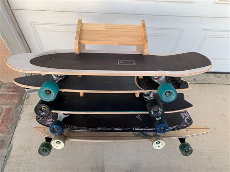 Ahowpd Skateboard Rack With My Surfskate Collection Unfortunately It