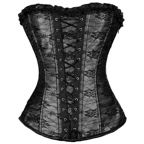 Daisy Corsets Black Floral Lace Strapless Corset 35 Liked On