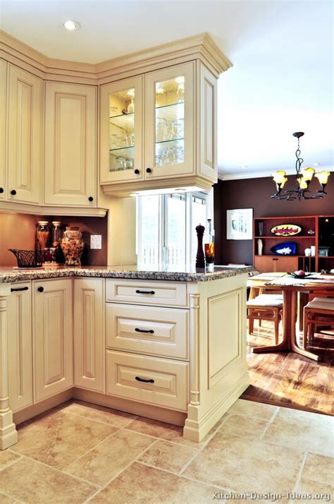 Transform outdated kitchen cabinets with beautiful glass door inserts. Pictures of Kitchens - Traditional - Off-White Antique ...