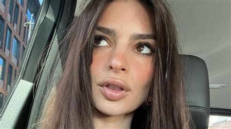 Emily Ratajkowski Puts Lipstick On Her Nose And You Should Too