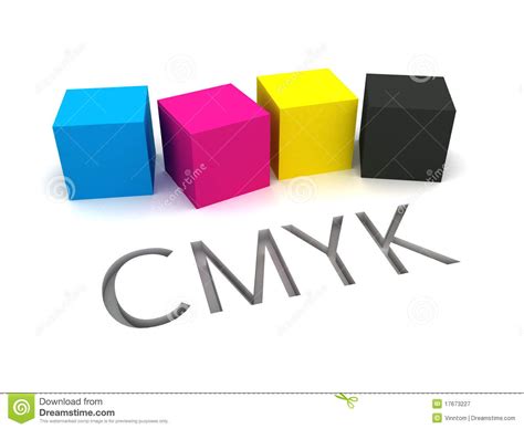 3d Cmyk Ink Cubes Stock Illustration Illustration Of Black 17673227