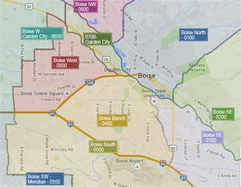 Boise Neighborhoods Map Boise City Boise Idaho Real Estate Software
