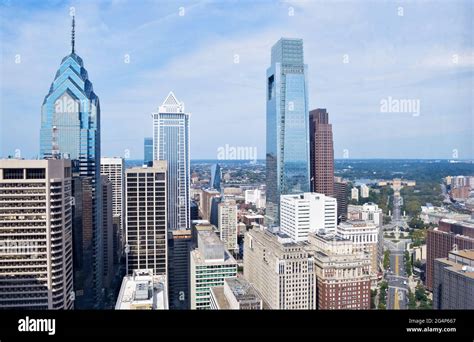 Philadelphia Aerial Skyline Stock Photo Alamy