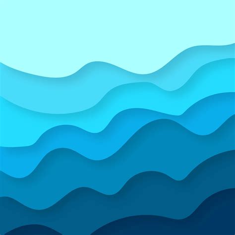 Abstract Papercut Blue Colorful With Wave Background Vector 258625