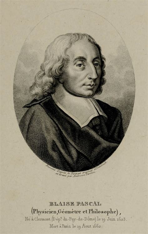 Blaise Pascal 1623 1662 Portrait By Ambroise Tardieu