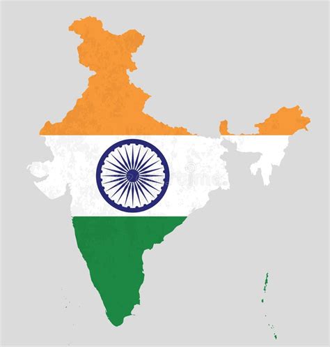 Mapa De La India Llenado De La Bandera Nacional Ilustración Del Vector