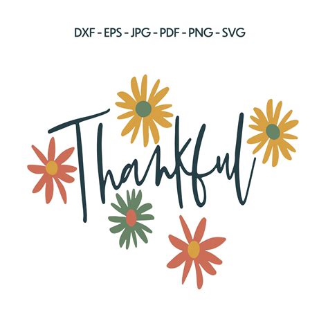 Thankful Clipart Thankful Grateful Blessed Svg Autumn Svg Etsy