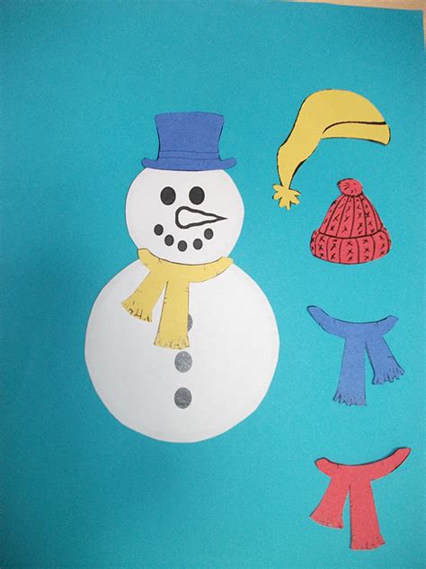 Snowman With Hat And Scarf Craft Preschool Crafts For Kids