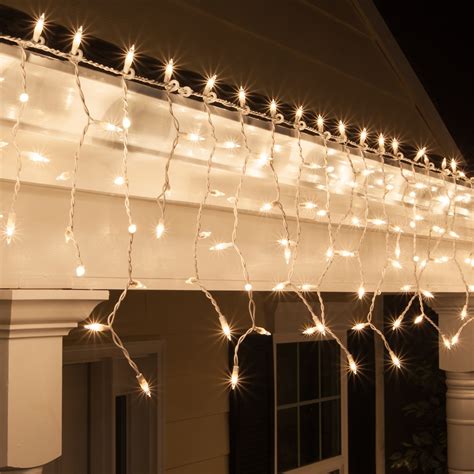 Clear Icicle Lights White Wire