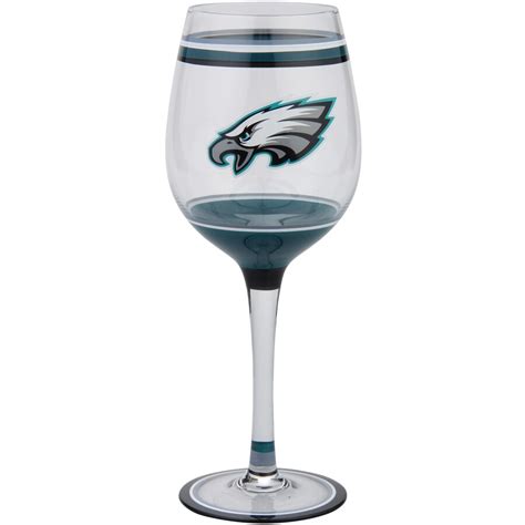 Philadelphia Eagles 18oz Brush Hand Painted Wine Glass