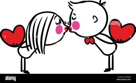 cute couple kissing valentines day romance illustration stock vector image and art alamy