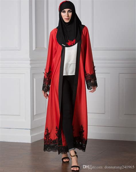 muslim women open front dress pictures abaya turkish embroidery lace long cardigan robe