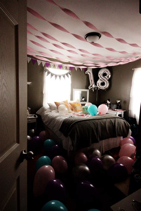 Surprise room decoration for boyfriendhusband birthday room. bedroom surprise for birthday | 18th birthday gifts ...