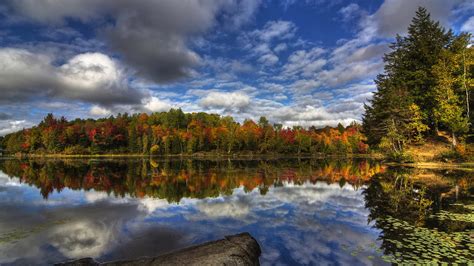 Fonds Decran 1920x1080 Canada Rivières Forêts Automne Ciel Québec