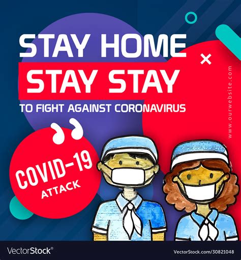 Coronavirus Covid19 19 Awareness Poster Design Vector Image