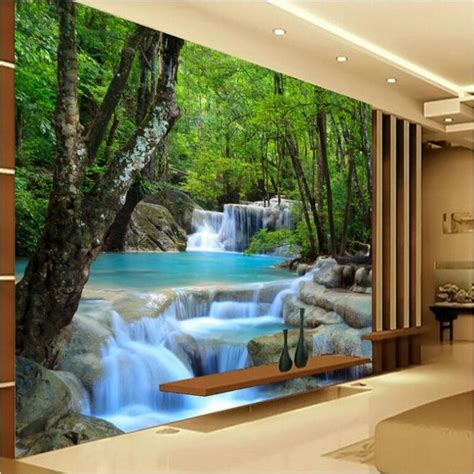 beibehang custom large scale murals 3d high definition forest rivers waterfalls backdrops