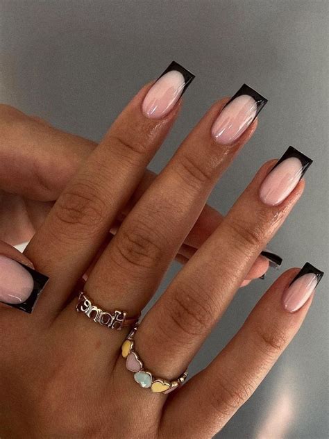 Black French Tip Nails 65 Designs To Wear All Season French Nails