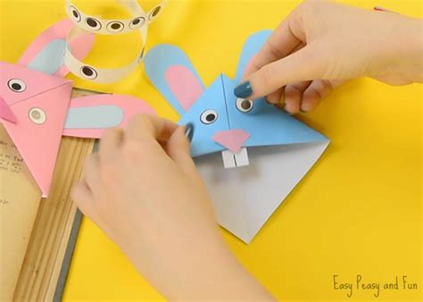 Easter Bunny Corner Bookmark Diy Origami For Kids Easy Peasy And Fun