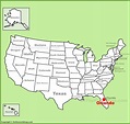 Orlando location on the U.S. Map