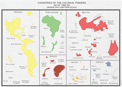 Major Colonial Empires Drawn To Scale 1800 Ad Oc 2048 X 1469 R